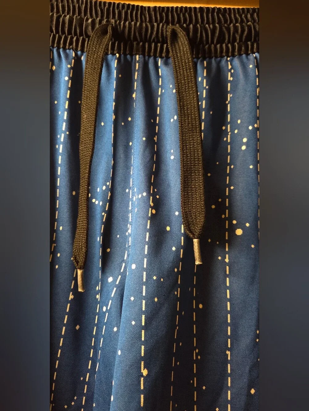 Nike Blue & Black Women's Athletic Dri-fit Swoosh Fly Crossover Striped Shorts M